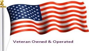 A picture of an american flag with the words " veteran owned & operated."